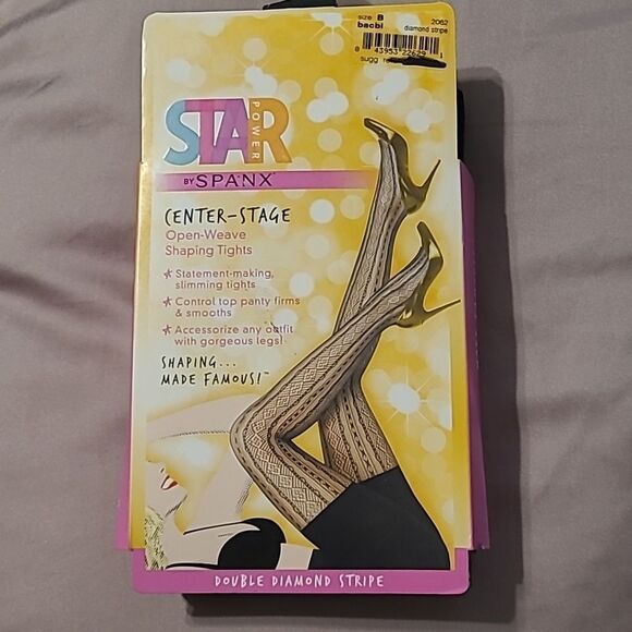 SPANX 115-150 LB OPEN WEAVE (LIKE FISHNET ) BLACK SHAPING CONTROL TOP TIGHTS NWT - Picture 1 of 9